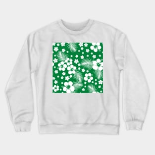 Hawaiian Hibiscus Green Crewneck Sweatshirt